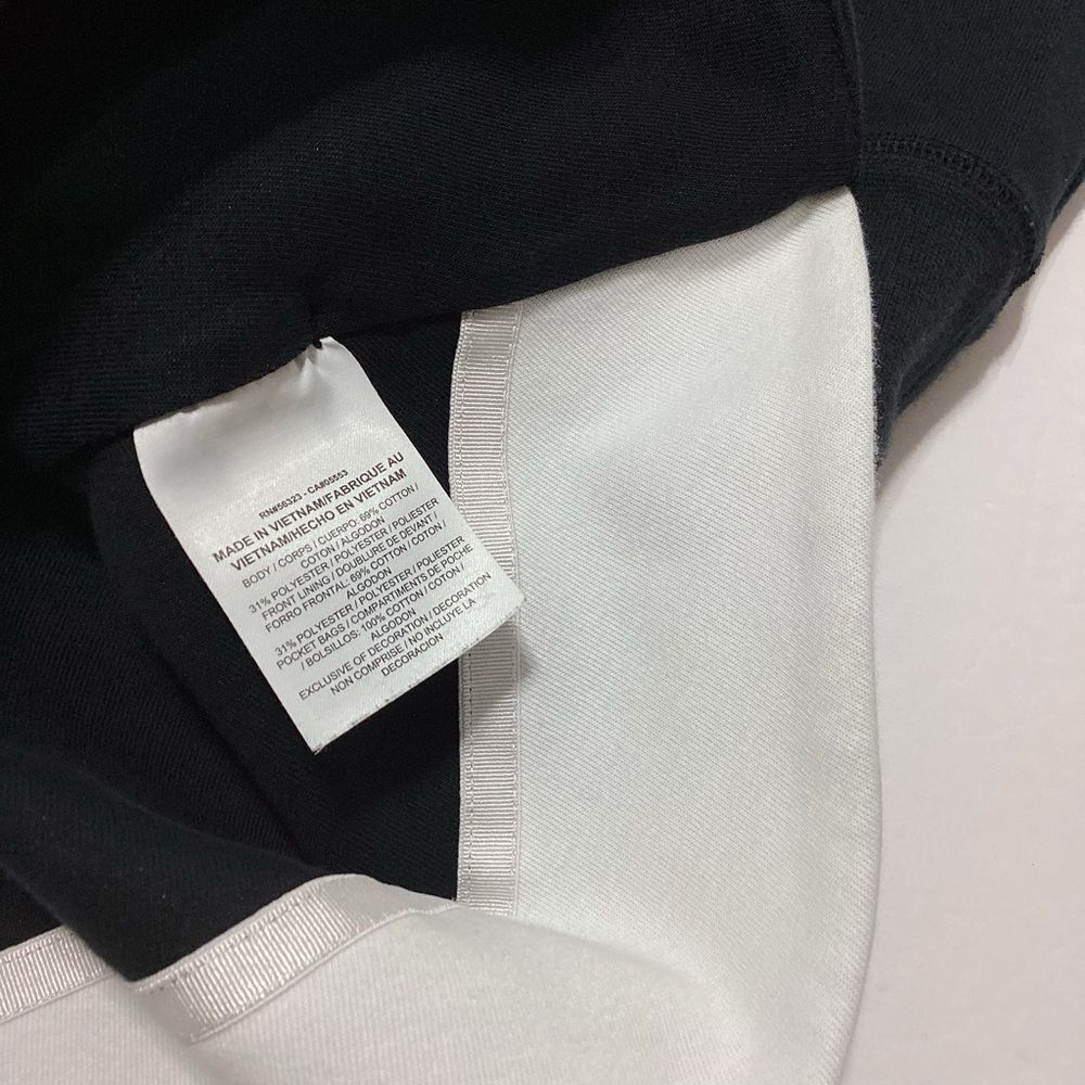 Nike Zip Front Hoodie Sweatshirt Wide Hem Black With White Detail Scuba Hood XXL - Picture 4 of 11